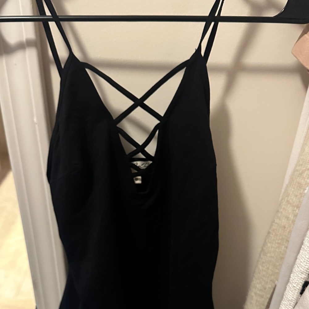 Black strappy tank top